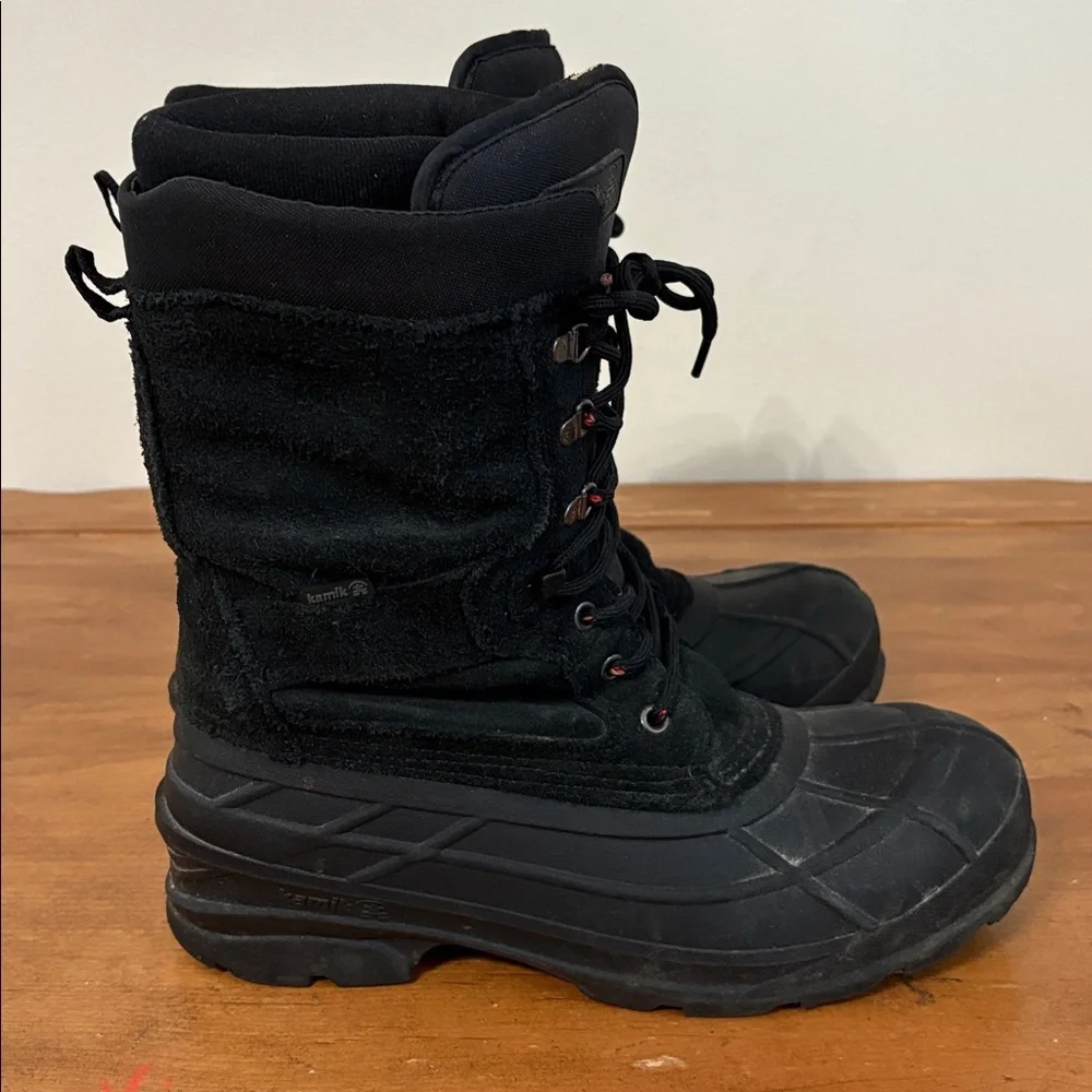 Kamik Nation Pro Black Insulated Snow Boots Size 12